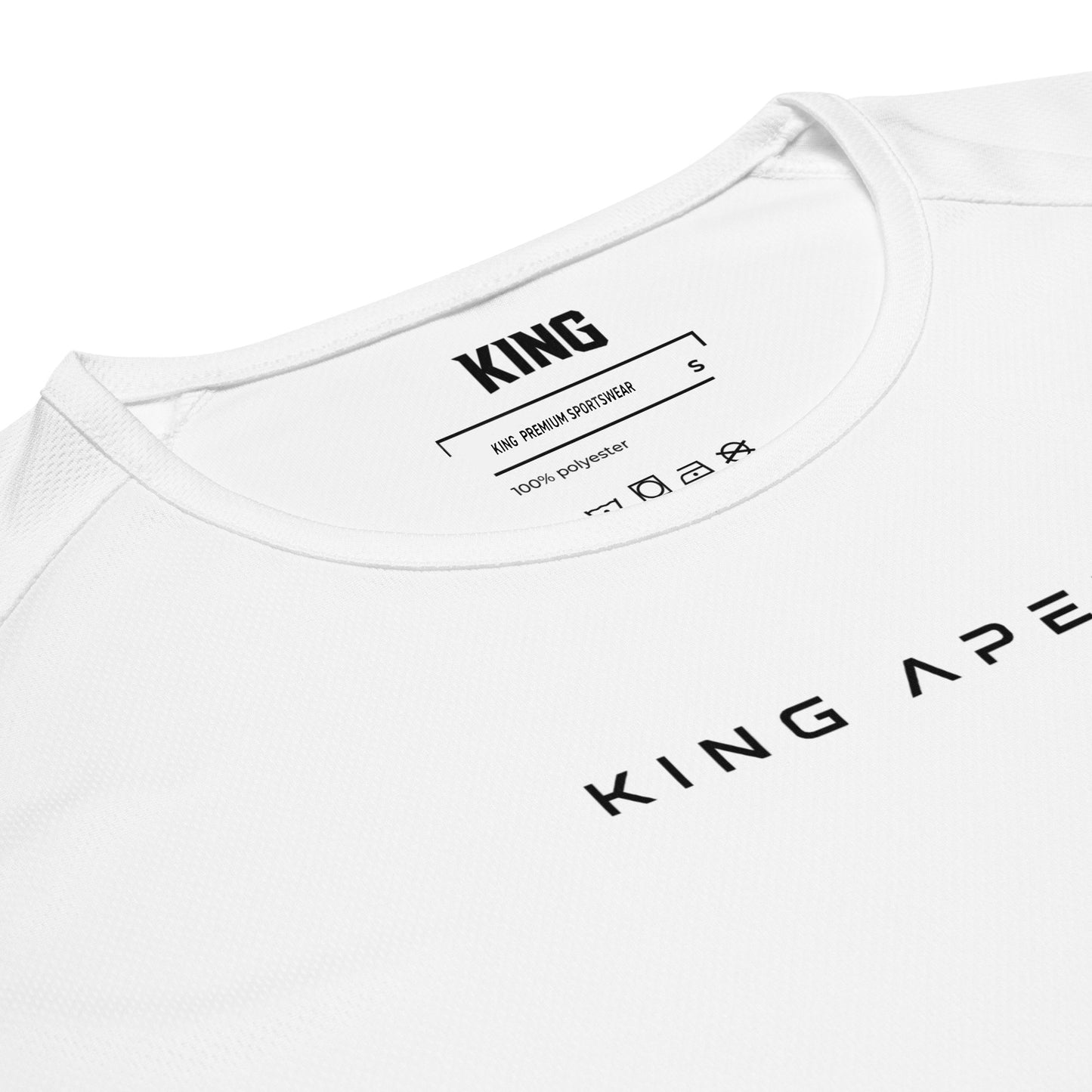 KING APEX Core Sports Jersey White – minimal athletic performance t-shirt closer detail