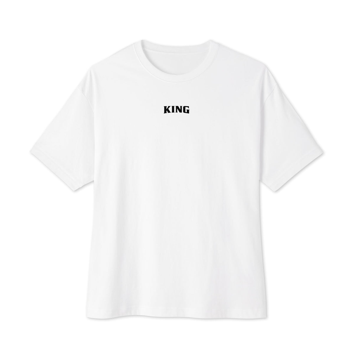 Front of the white KING APEX Off-Season oversized T-shirt, showing the small black KING chest print.