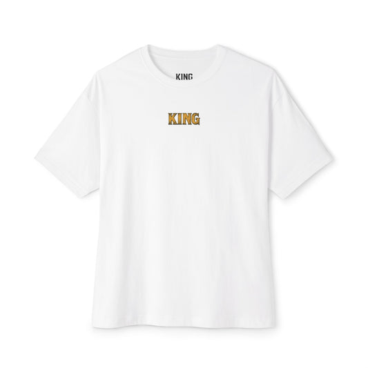 KING APEX oversized white t-shirt front view Savage Mode edition