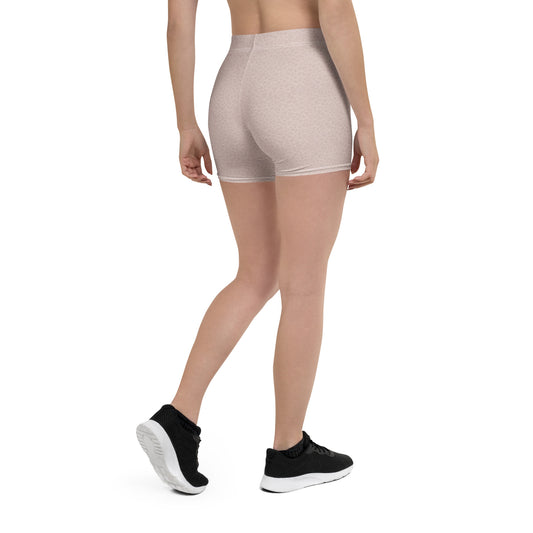 Back view blush pattern athletic shorts Lioness performance wear
