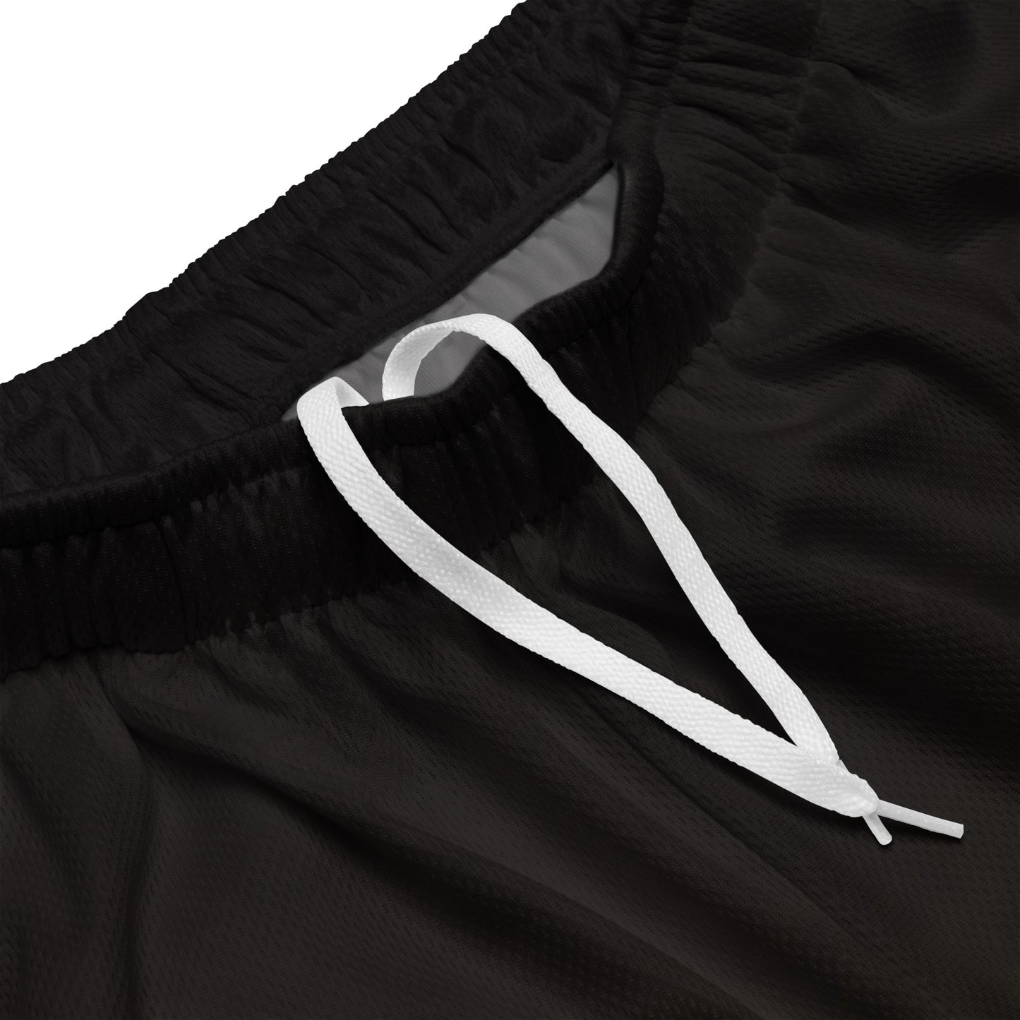 Adjustable waistband drawcord detail on KING Mesh Shorts