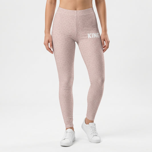 Model wearing KING APEX Lioness Rose Camo leggings.