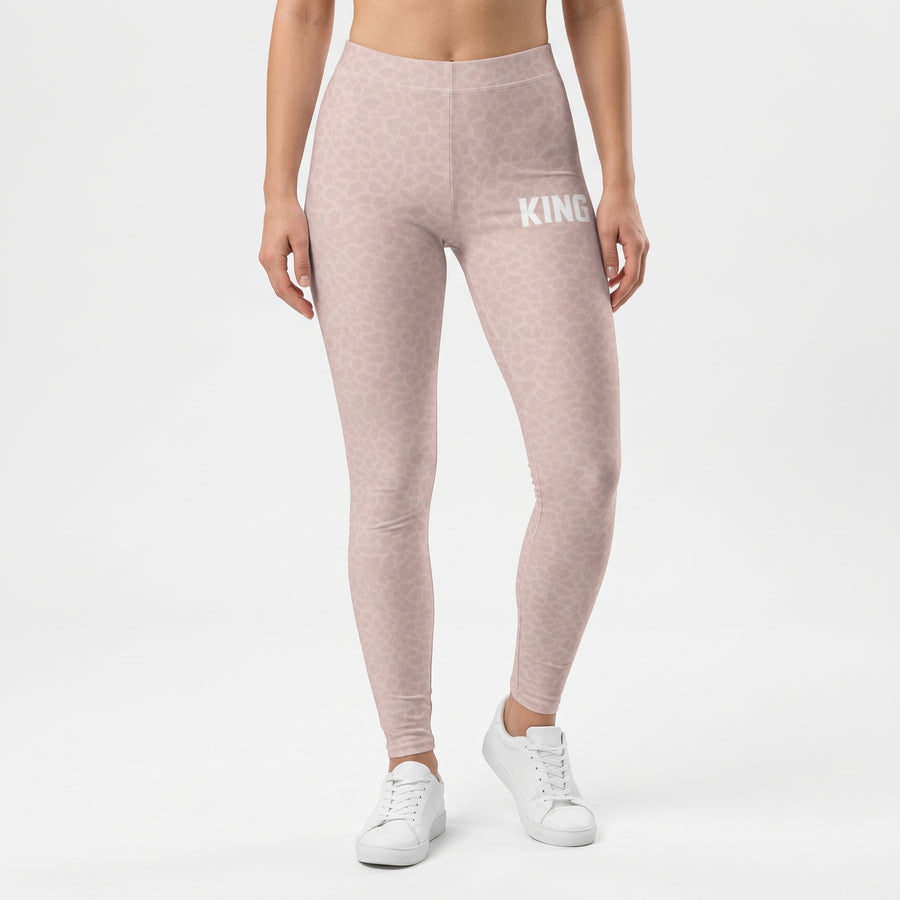 Model wearing KING APEX Lioness Rose Camo leggings.