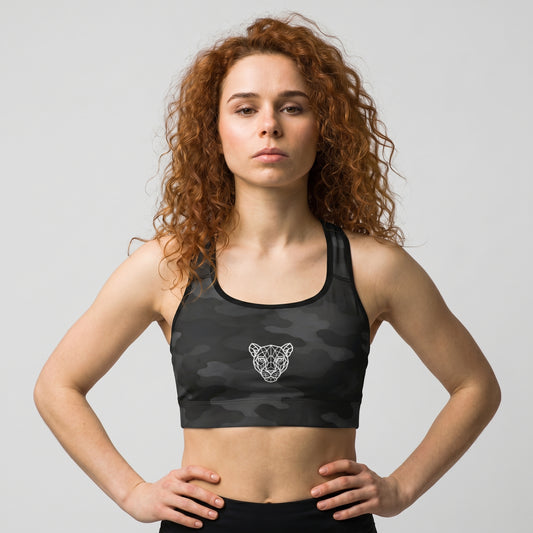 KING Lioness Sports Bra — Dark Camo (Geometric Lioness Edition)