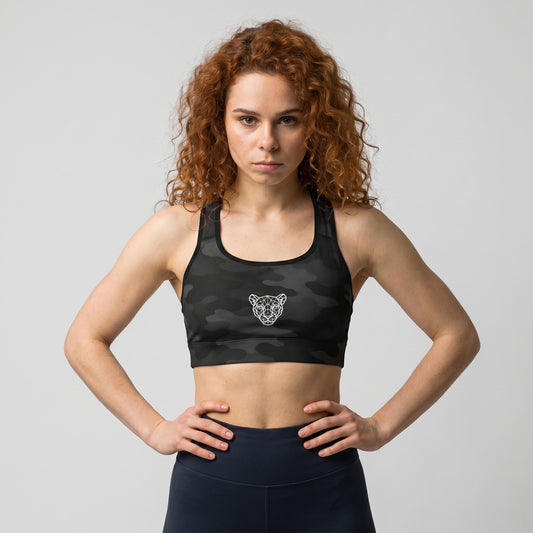 KING Lioness Sports Bra — Dark Camo (Geometric Lioness Edition)