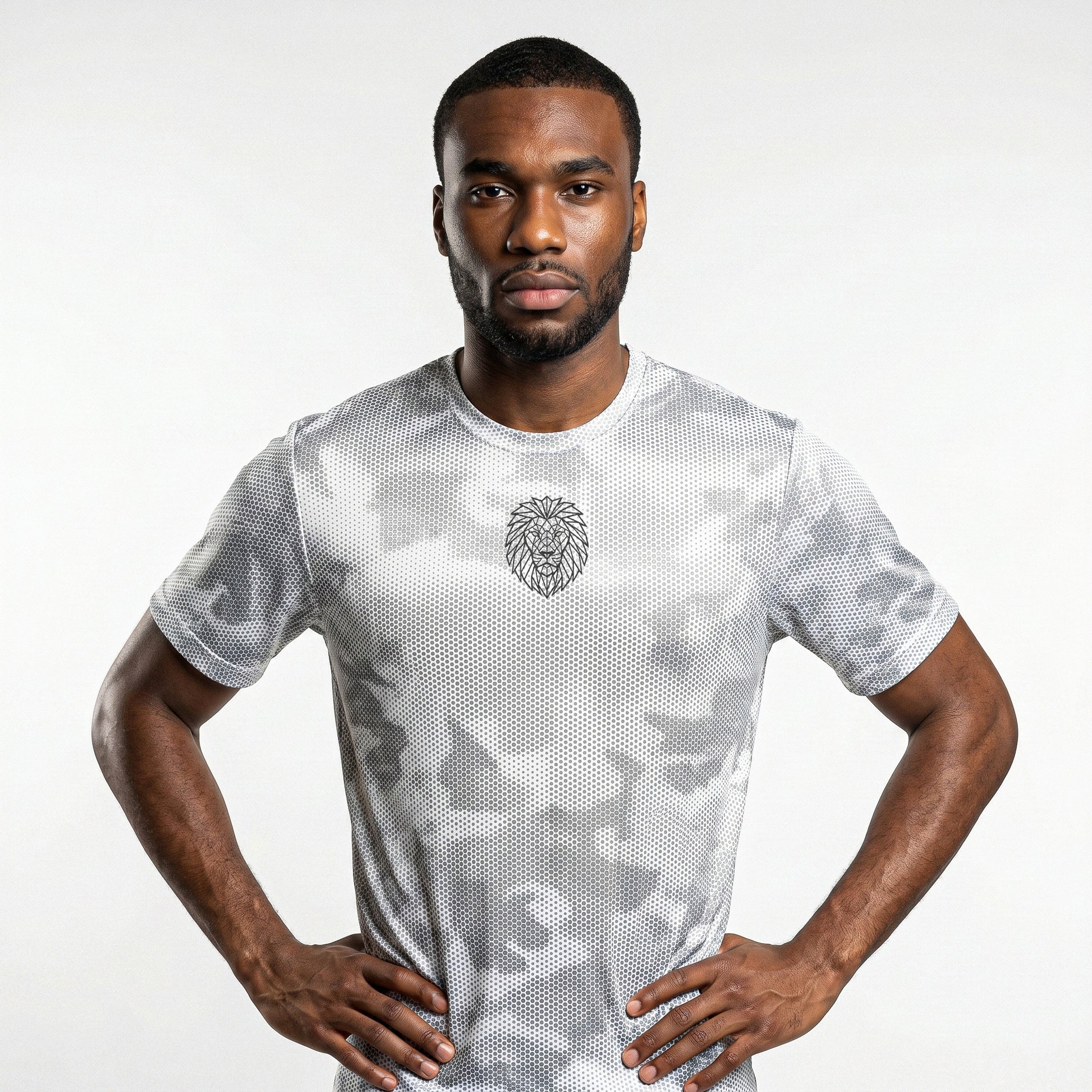 KING APEX camo performance t-shirt white athletic fit front view