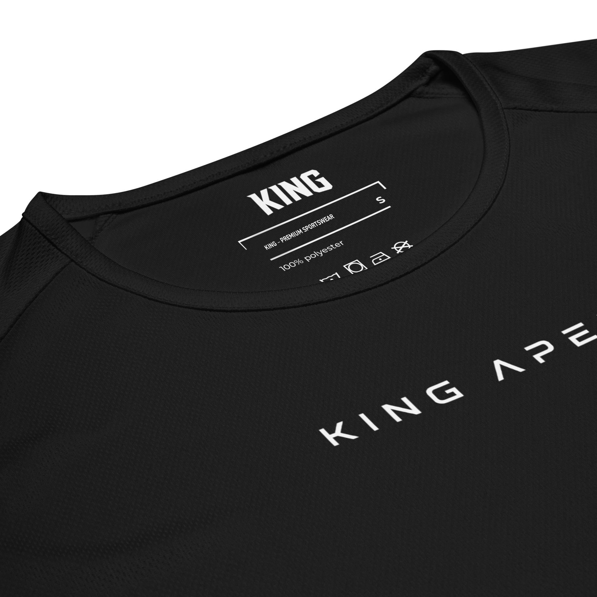 KING APEX Core Sports Jersey Black – minimal athletic performance t-shirt closer detail