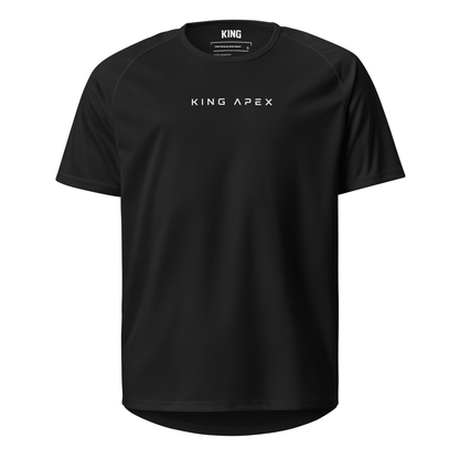 Flat mockup view of KING APEX Core Sports Jersey Black.