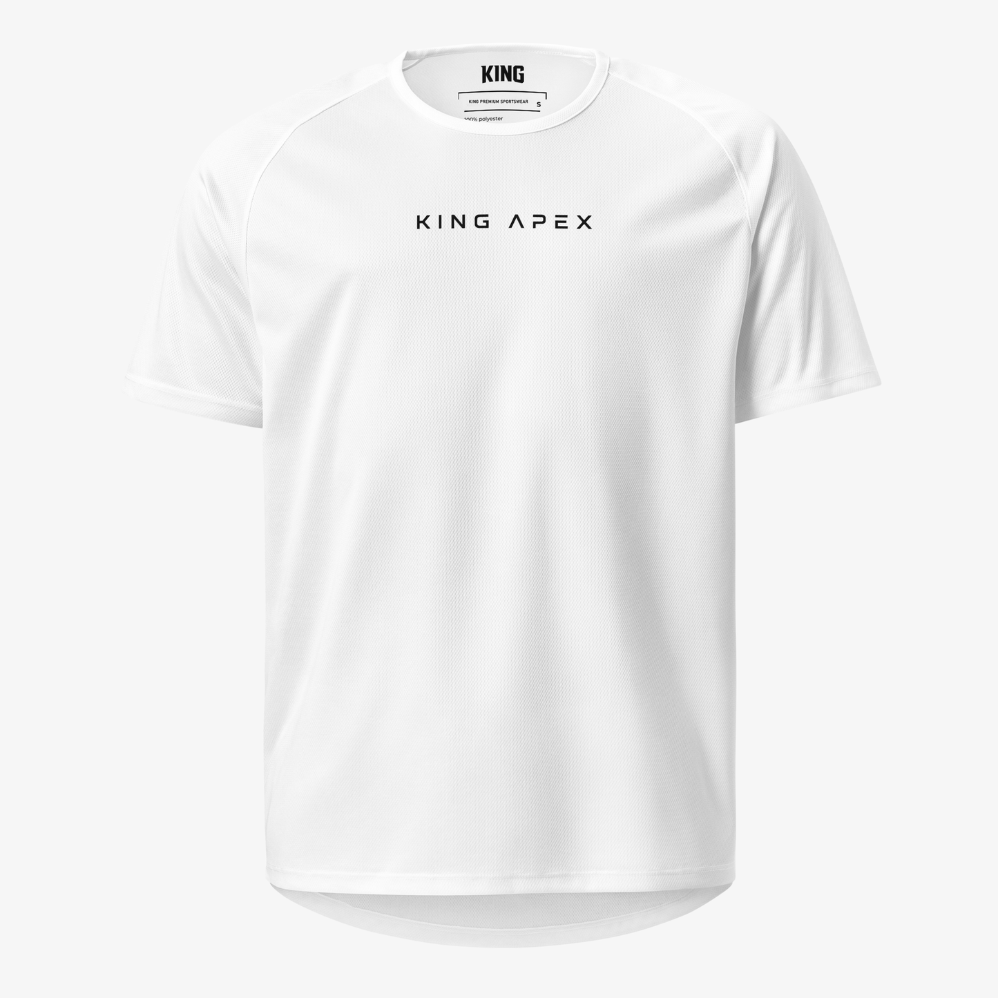 Flat mockup view of KING APEX Core Sports Jersey White.