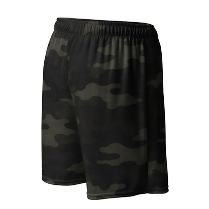 Flat back view on — KING APEX Jungle Camo Mesh Shorts