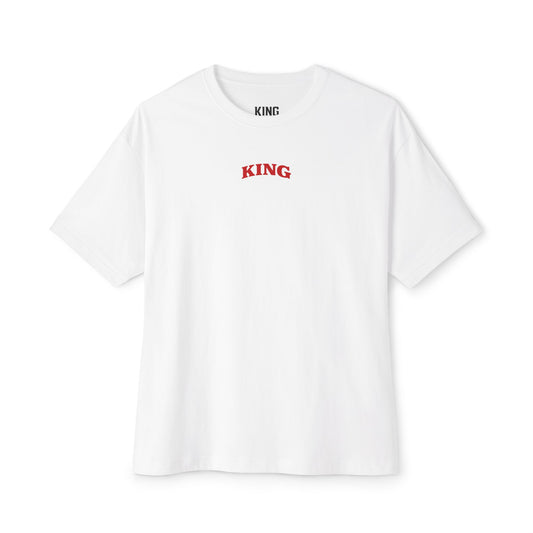 KING APEX oversized white t-shirt front view King’s Bulk edition