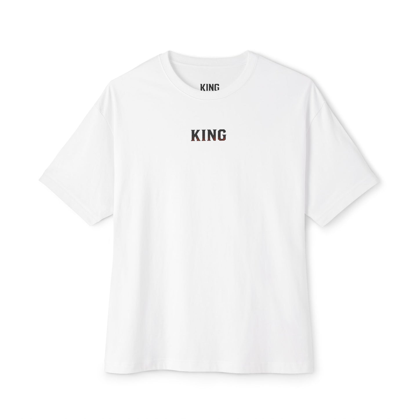 KING APEX oversized black t-shirt front view No Fear edition