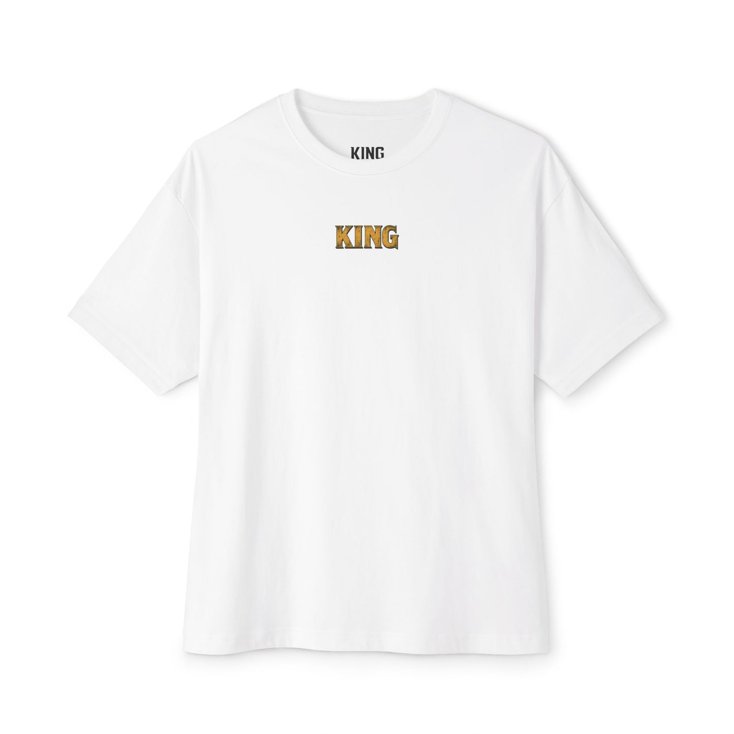 KING APEX oversized white t-shirt front view Savage Mode edition