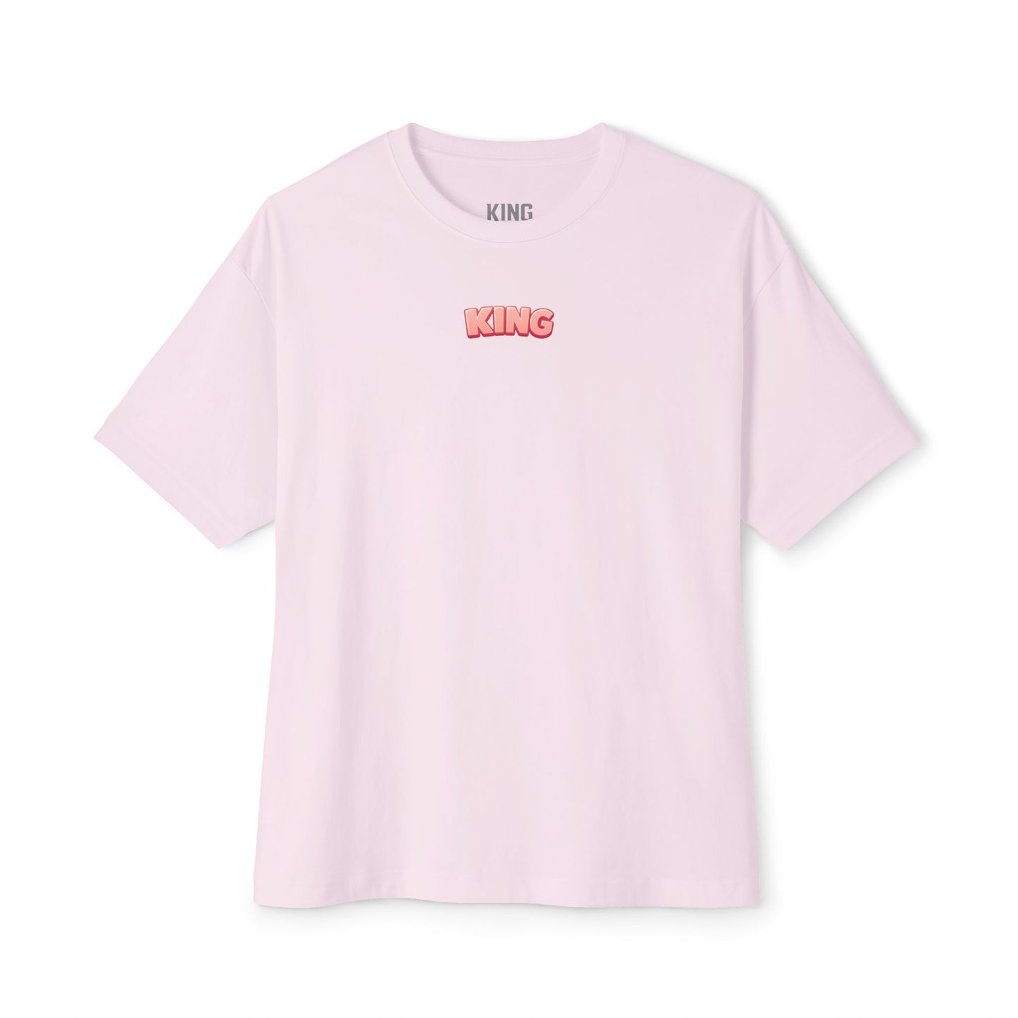 KING APEX oversized pink t-shirt front view Strong and Cute edition