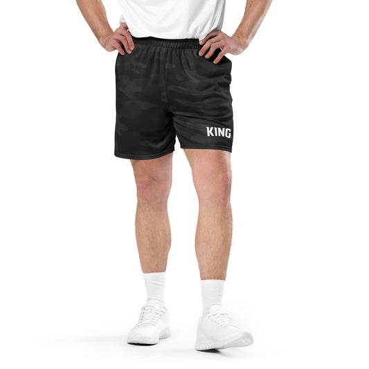 Front on-model view — KING APEX Shadow Camo Mesh Shorts