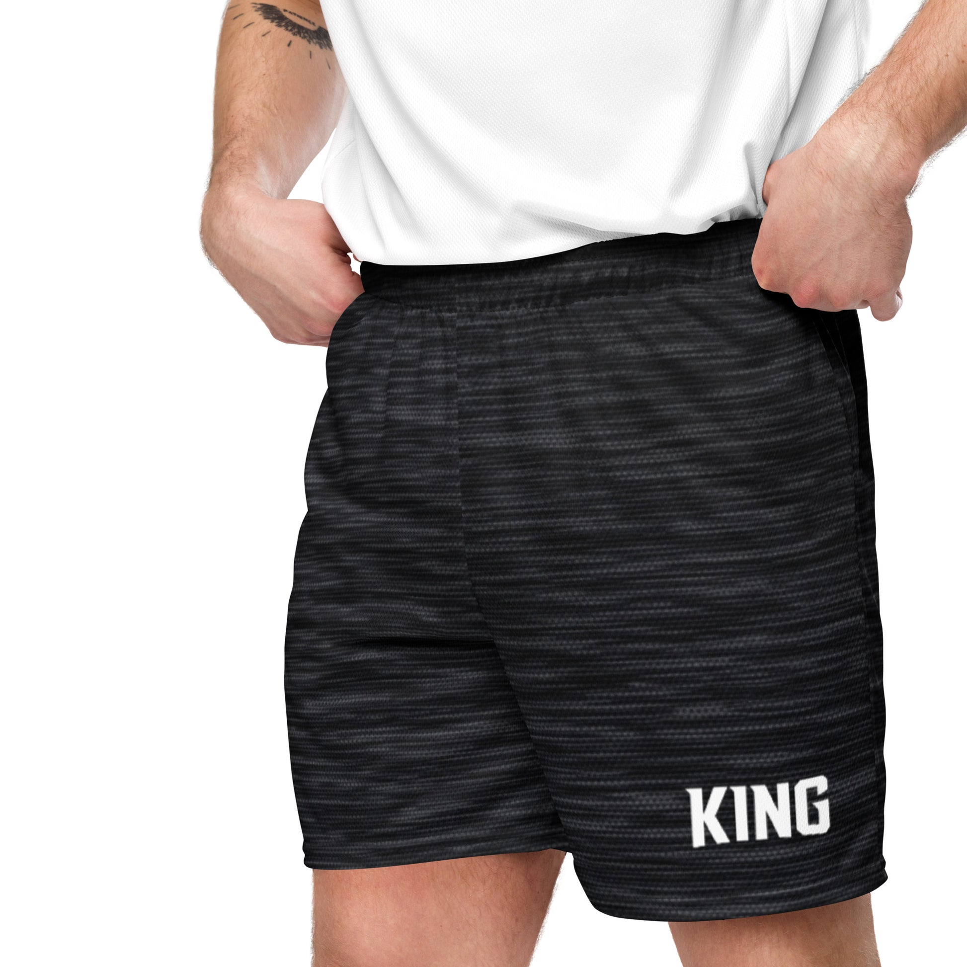 Front model close angle — KING APEX Shadow Mesh Shorts