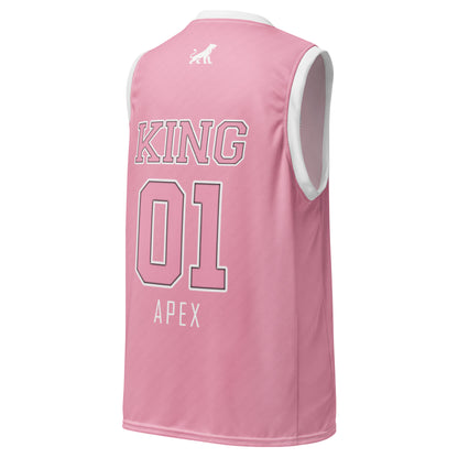 Pink KING basketball jersey Lioness edition back view with clean athletic design