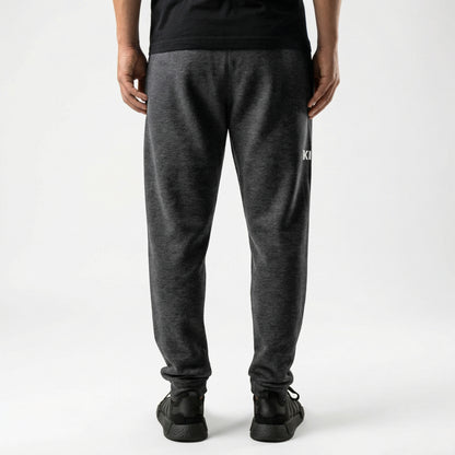 Back view of KING Essential Joggers Dark Heather showing fit and structure
