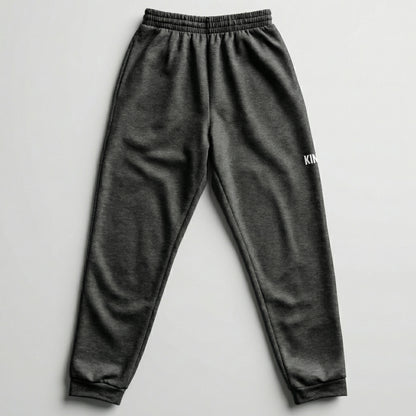 Flat lay back view of KING joggers showing waistband and structure