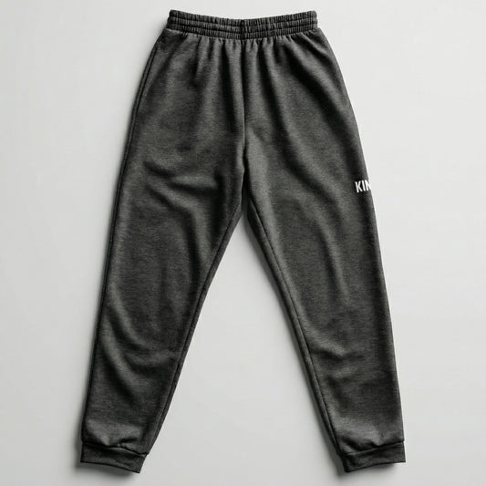 Flat lay back view of KING joggers showing waistband and structure