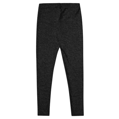 Black heather KING leggings – flat product back detail view.