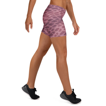 Side profile of KING Lioness Apex Sculpt Shorts rose camo with seamless athletic finish
