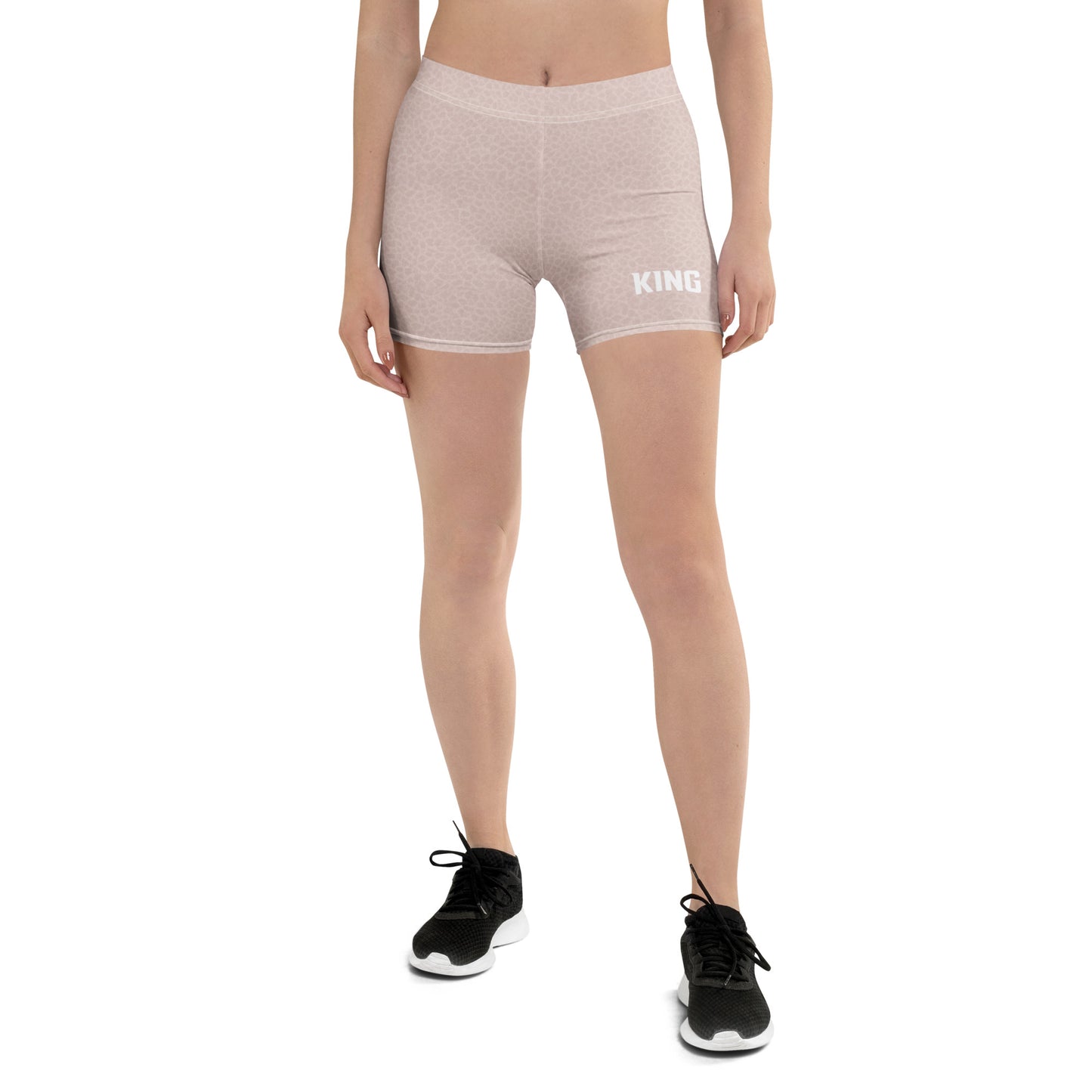 KING Lioness Blush Pattern Training Shorts high-waist performance fit