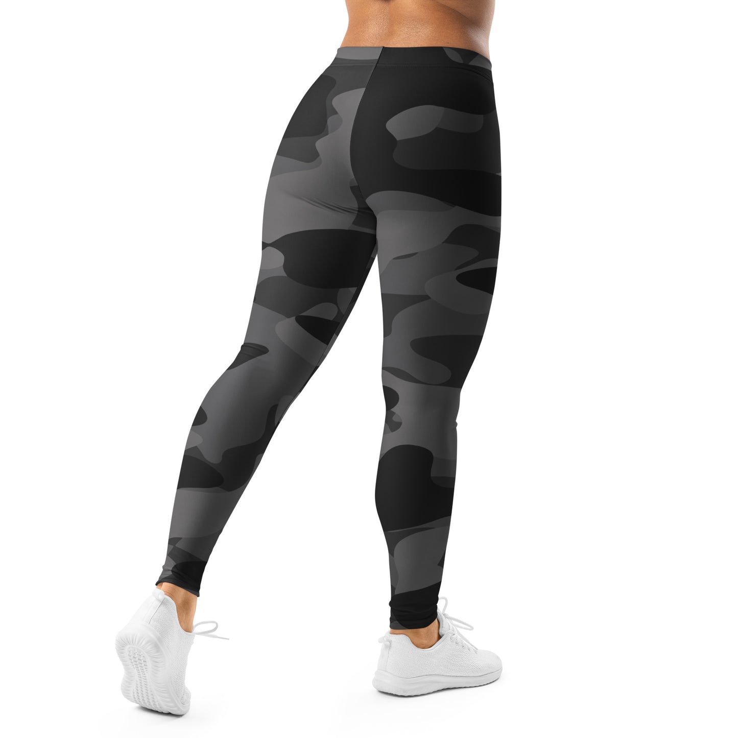 Shadow camo KING Lioness leggings – full back view mockup.