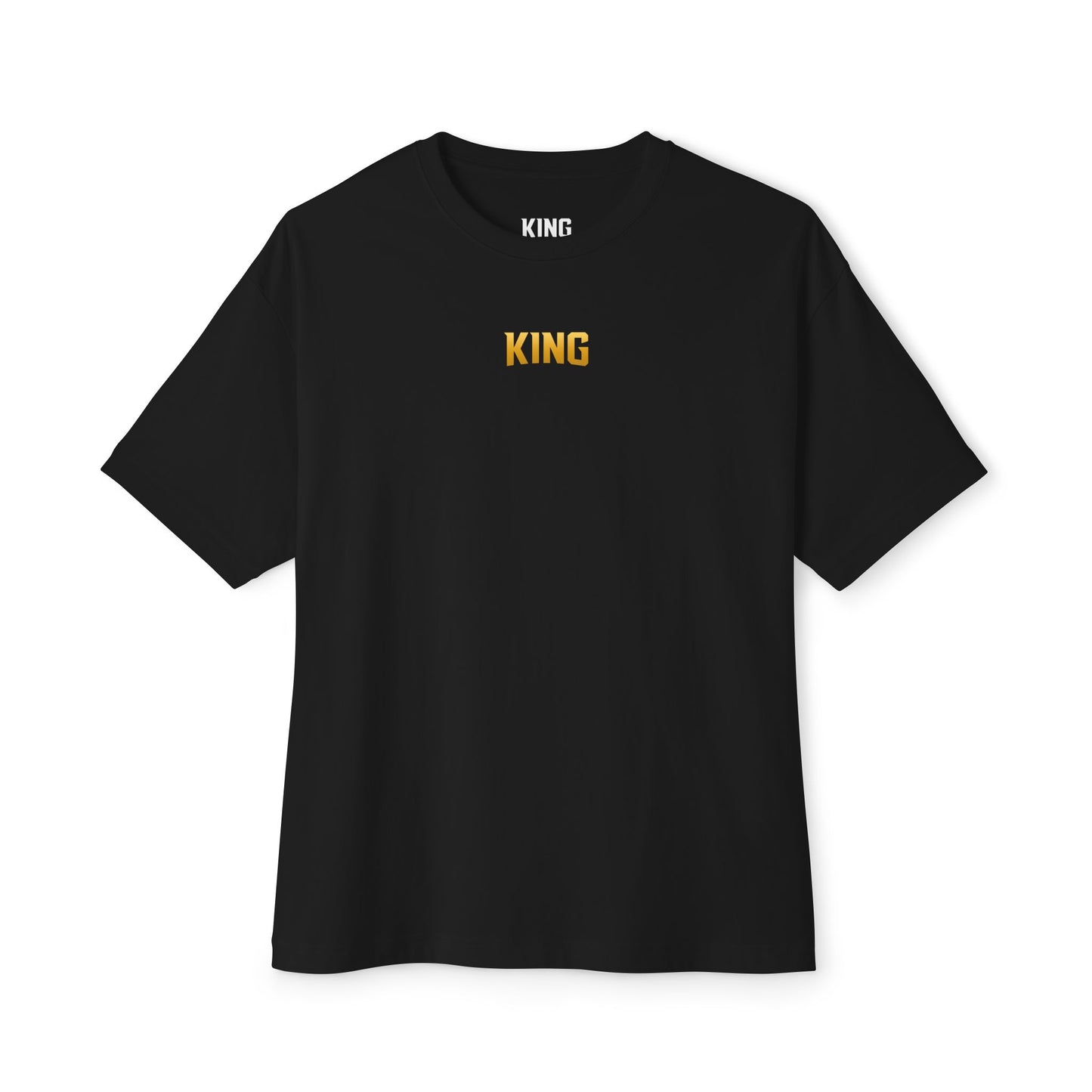 KING Oversized Tee Black with Built in Silence logo KING in shirt.