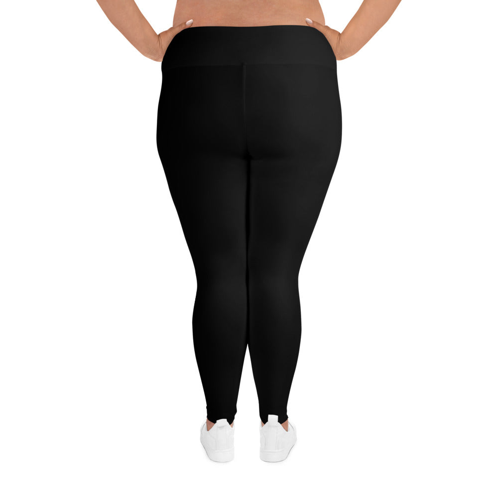 Back view black plus size leggings Lioness performance wear