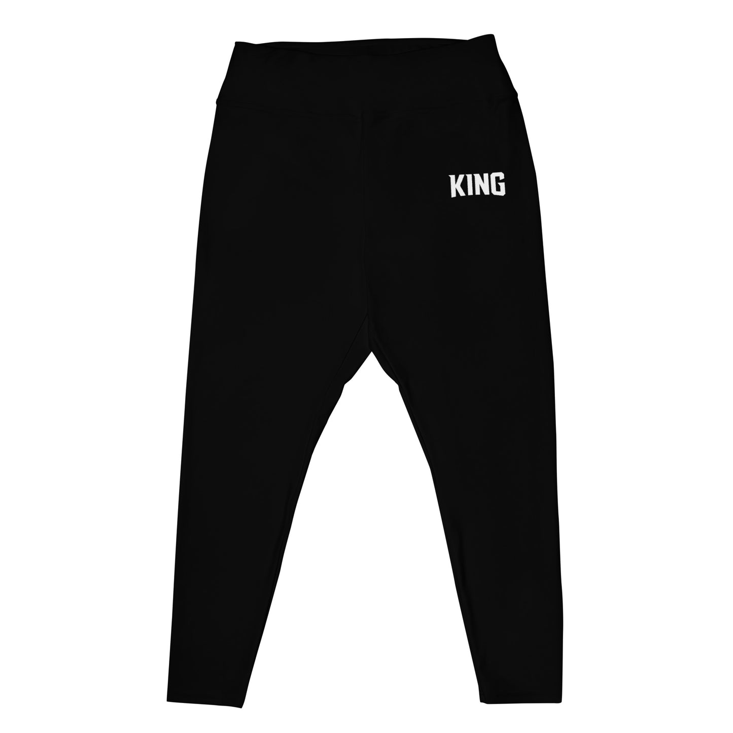 Minimal black athletic leggings flat detail front view premium fabric Lioness