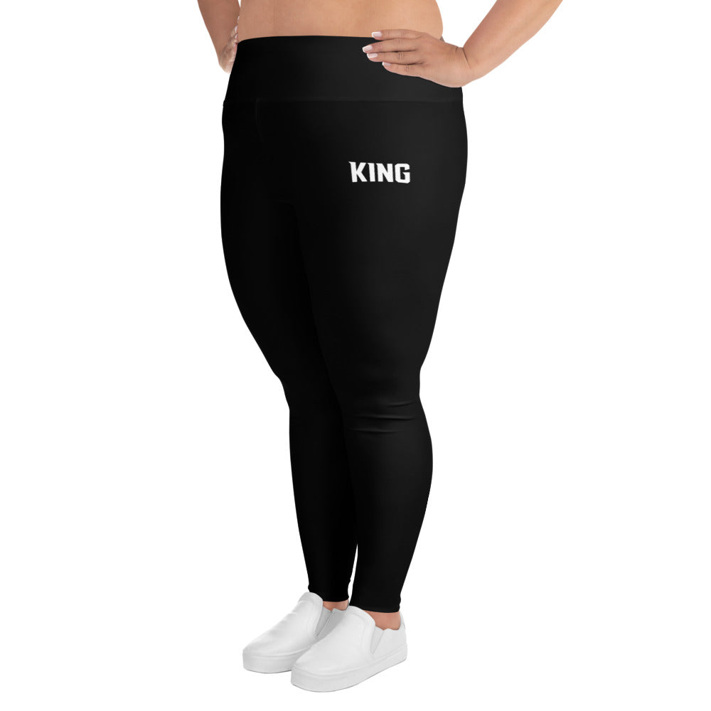 Side view black high-rise leggings for women plus size activewear