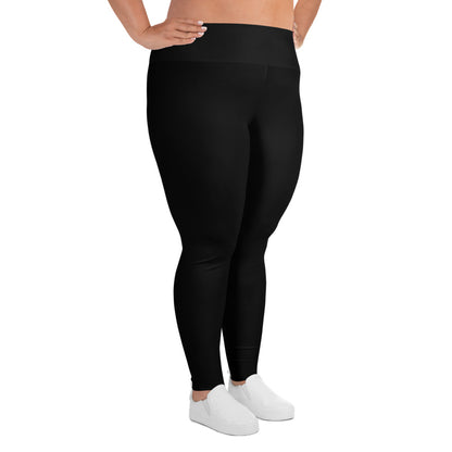 Side view black high-rise leggings for women plus size activewear