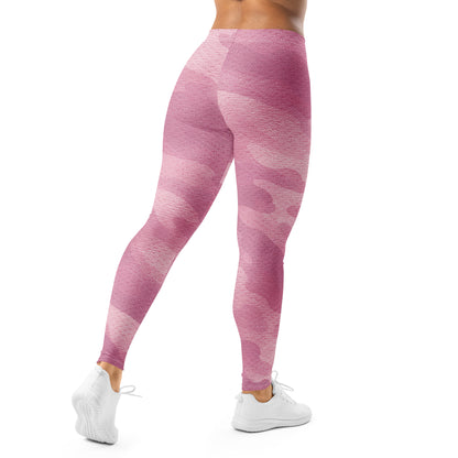 Back view of KING Lioness Rose Camo Leggings, sculpting fit athletic leggings designed for comfort and movement