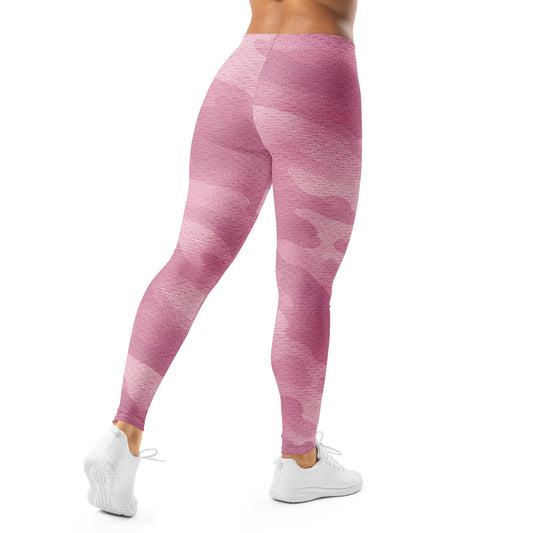 Back view of KING Lioness Rose Camo Leggings, sculpting fit athletic leggings designed for comfort and movement