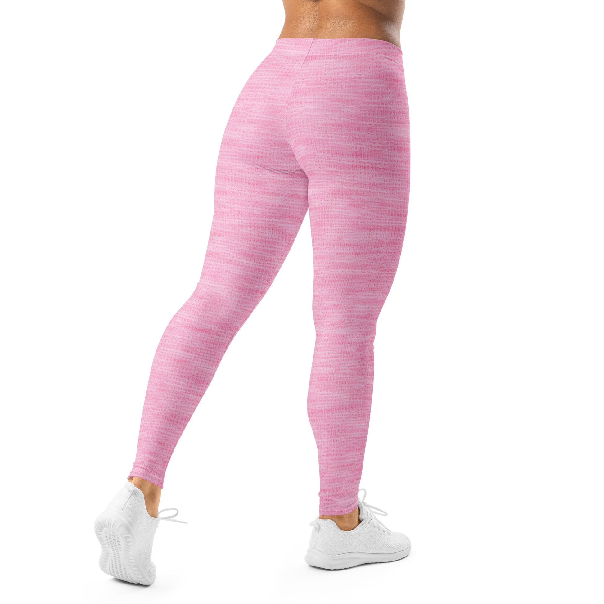Back view of KING Lioness Rose Heather Leggings in rose heather fabric.