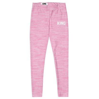 Front flat lay of KING Lioness Rose Heather Leggings featuring minimal KING branding.
