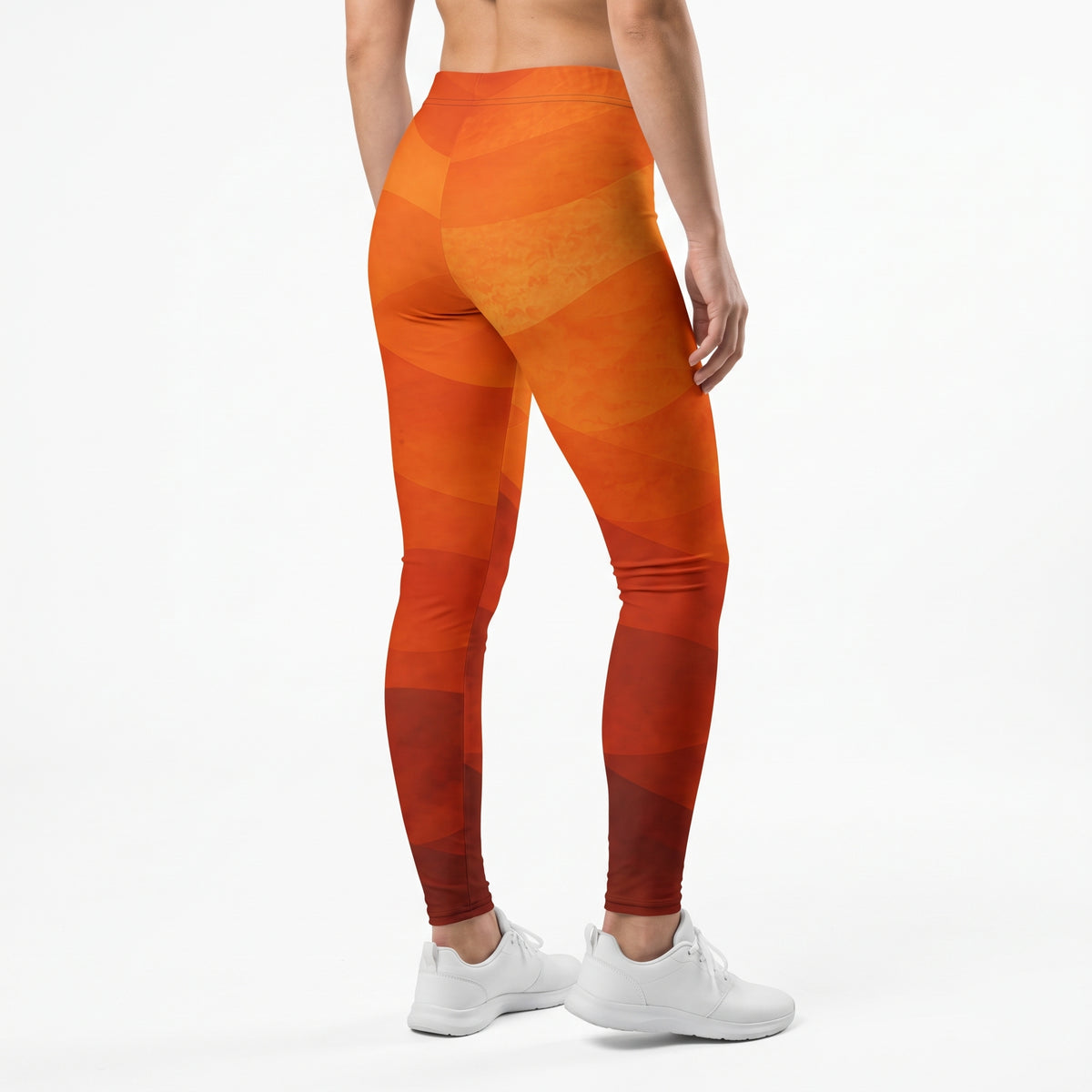 Back view of model wearing KING Lioness Savannah Leggings in Earth Edition