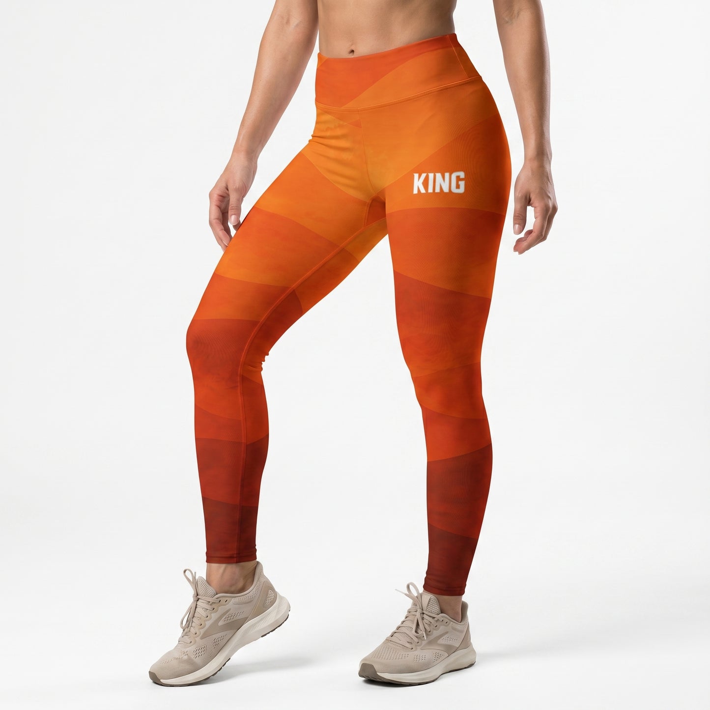 KING Lioness Savannah Leggings Earth Edition women's high-waisted performance leggings front view