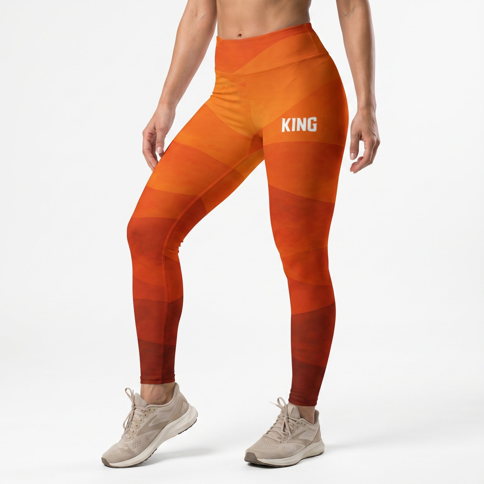 KING Lioness Savannah Leggings Earth Edition women's high-waisted performance leggings front view