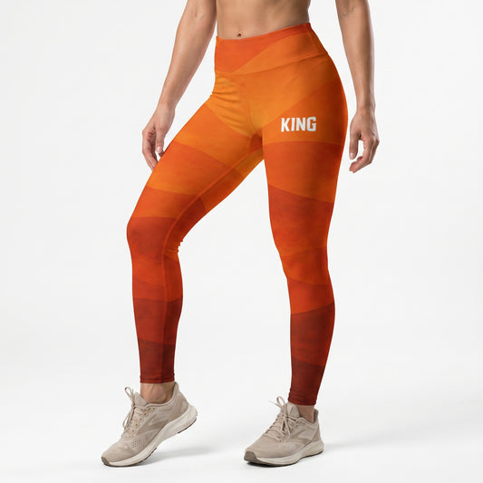 KING Lioness Savannah Leggings Earth Edition women's high-waisted performance leggings front view