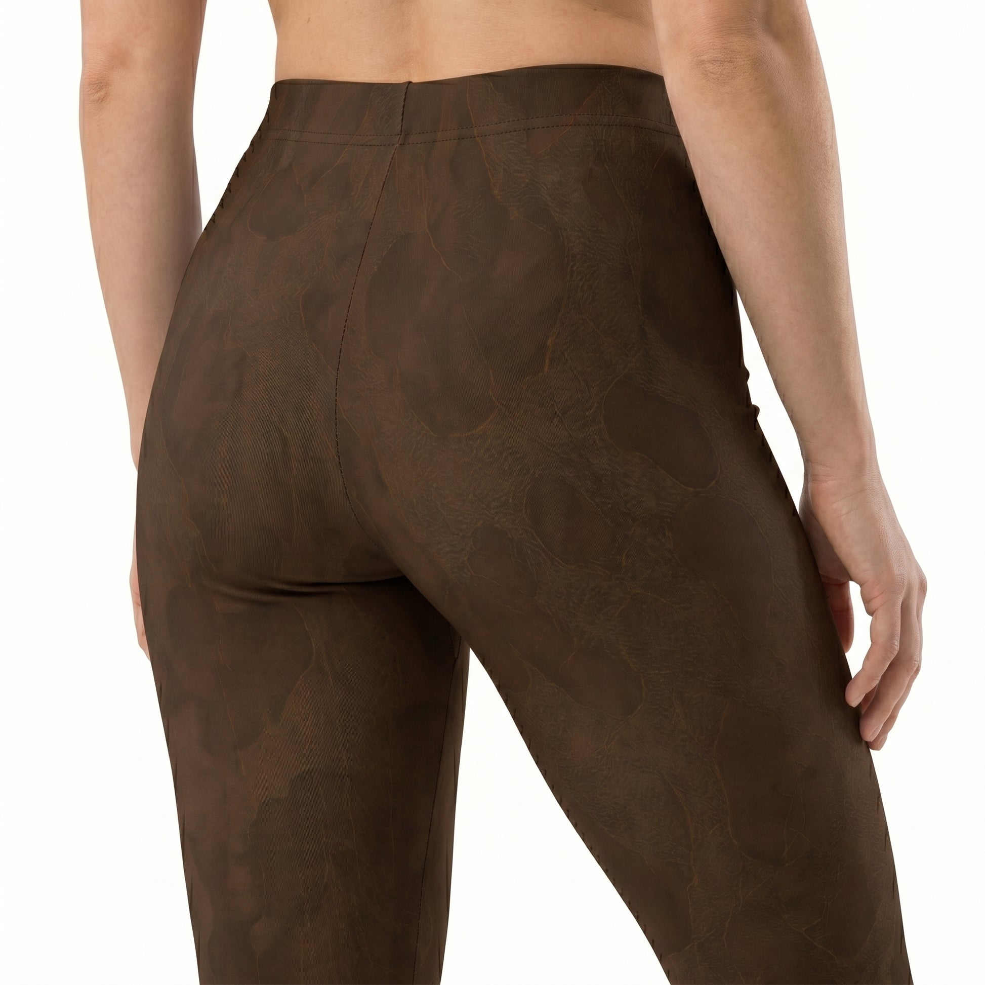Back view of KING Lioness Savannah Pattern Leggings Earth Edition