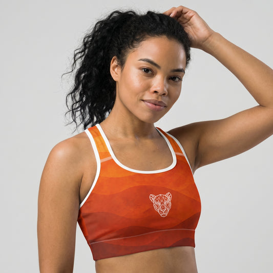 Women's KING Lioness Savannah Sports Bra Earth Edition angled front view