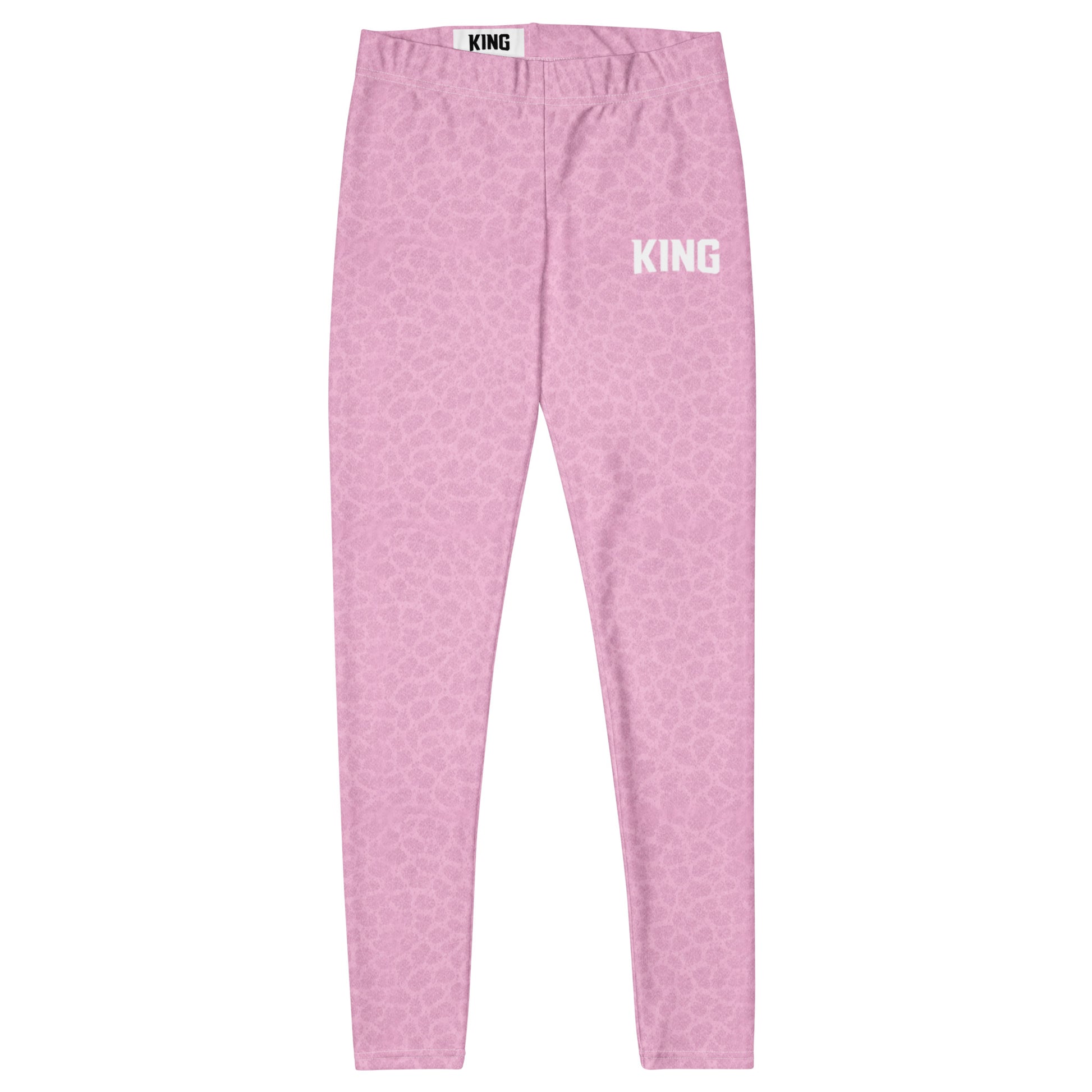 KING Lioness Soft Rose leggings product flat lay minimalist design