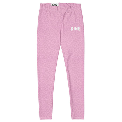 KING Lioness Soft Rose leggings product flat lay minimalist design