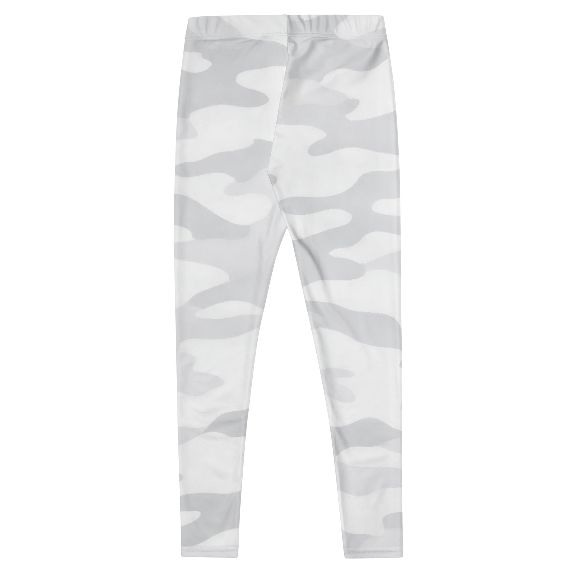 Back flat lay of KING Lioness White Camo Leggings, high-waisted performance leggings with minimal design
