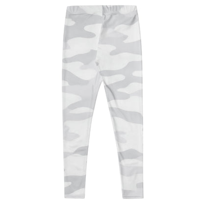 Back flat lay of KING Lioness White Camo Leggings, high-waisted performance leggings with minimal design