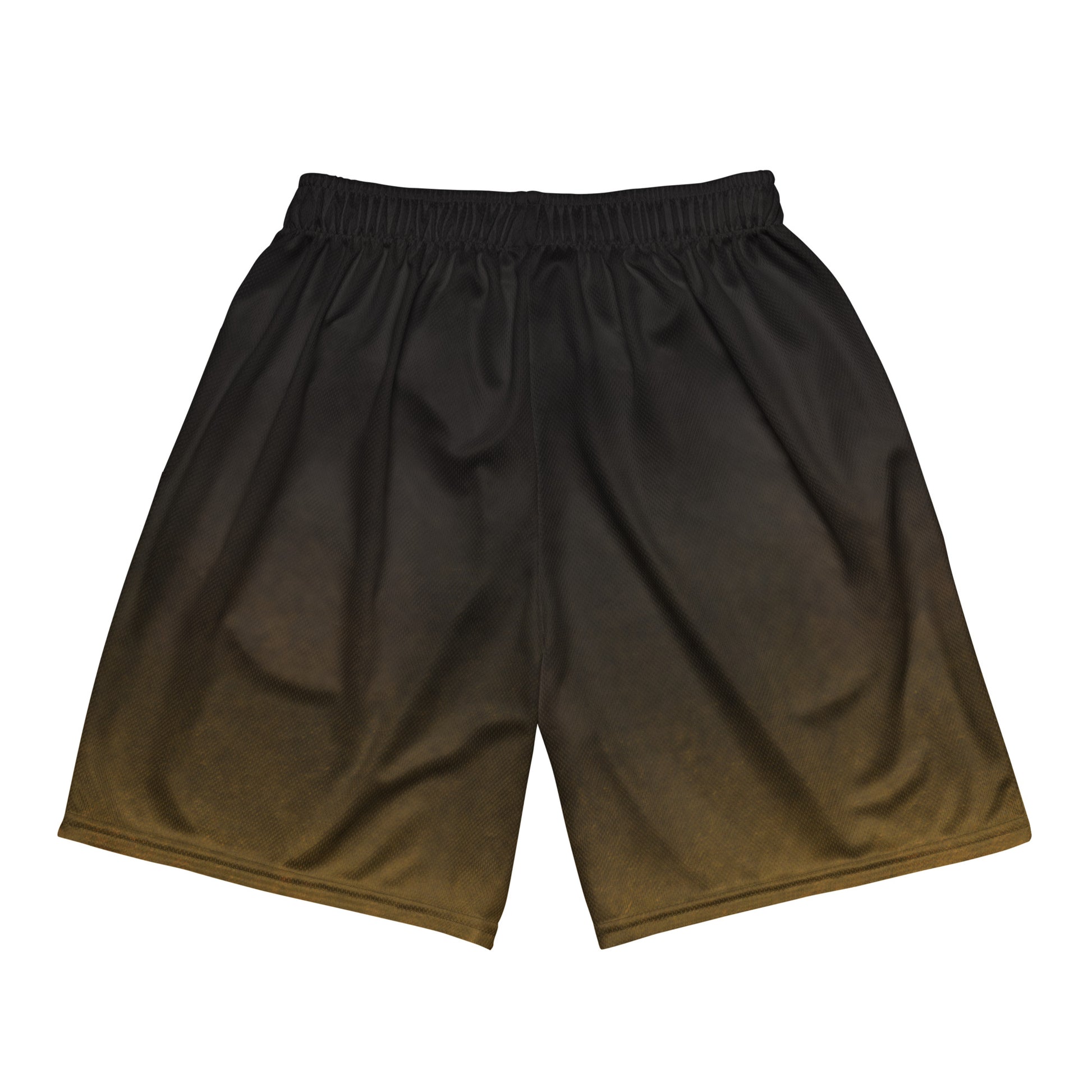 Back angled view of KING Mesh Shorts with smoked gold fade