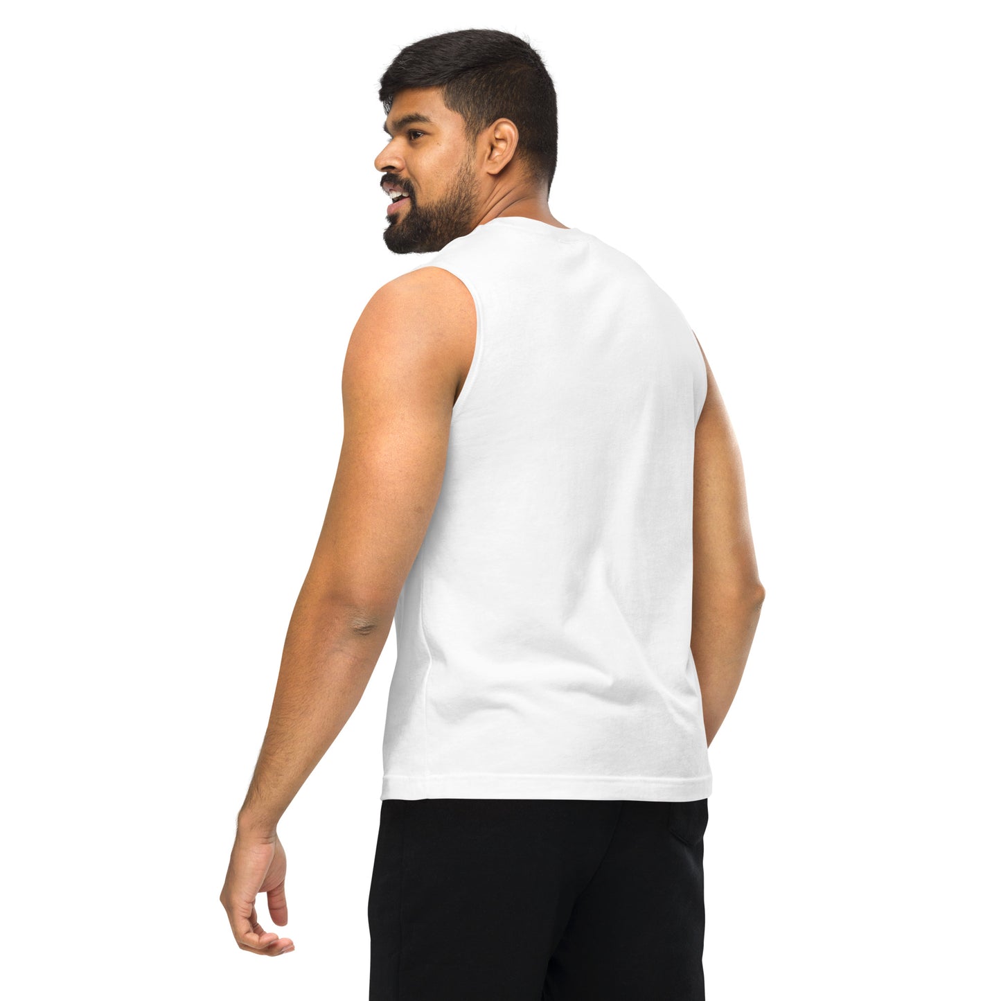 KING Muscle Tank White sleeveless back view – relaxed fit
