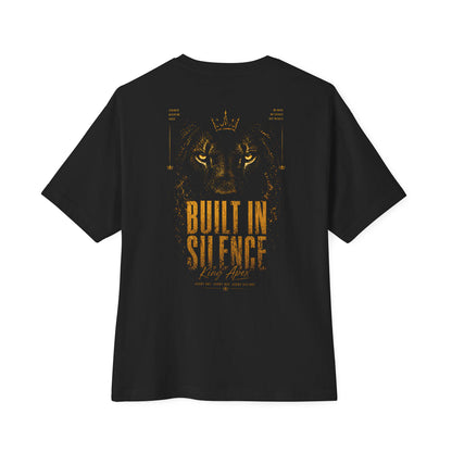 KING Oversized Tee Black with Built in Silence golden lion eyes design on back